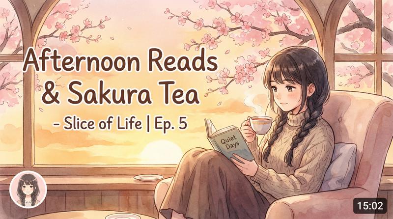 免费看片日常动漫-午后阅读与樱花茶-生活动漫